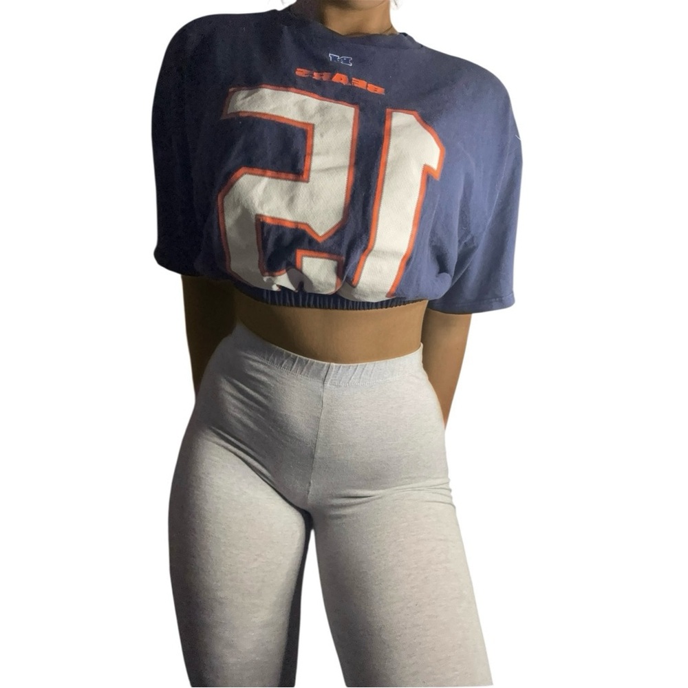 Navy Blue Cropped Graphic Top